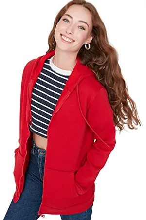 Trendyol Damen Twoaw21sw0840/Kırmızı Sweatshirt, , Small