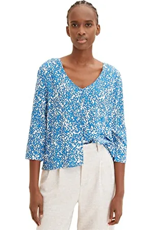 TOM TAILOR Damen 1035519 Loose Fit Bluse, 31338-Abstract Structure Print, M