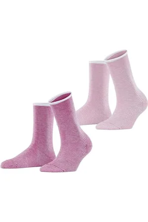 ESPRIT Damen Socken Allover Stripe Multipack W So Baumwolle gemustert 2 Paar, , 35-38