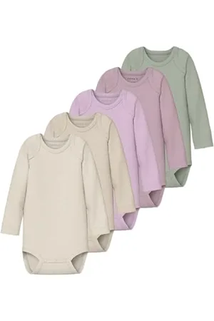 NAME IT Baby Unisex Nbnbody 5P Ls Solid Rib, , Numeric_74