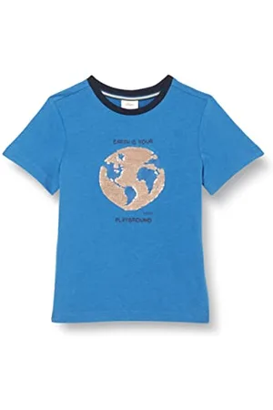 QS by s.Oliver Junior Jungen 404.10.204.12.130.2112708 T-Shirt, blau, 104/110