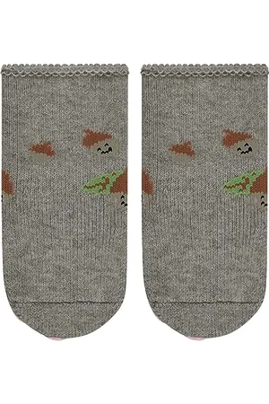 Falke Unisex Baby Cosy Acorn B HP Baumwolle Rutschhemmende Noppen 1 Paar Hausschuh-Socken, Grau (Cloud Melange 3228), 74-80