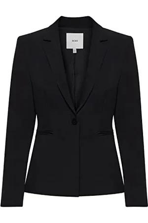 Ichi IHLEXI BL Damen Blazer Kurzblazer Jacke Ein-Knopf-Blazer mit Stretch und Reverskragen, Größe:36, Farbe: