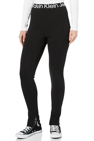 Calvin Klein Jeans Damen Leggings Logo Tape Milano Leggings Sport, , XS