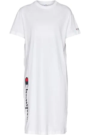 Champion Damen Legacy Icons W-Relaxed Vertical Logo S/S Crewneck Lässiges Kleid, , S