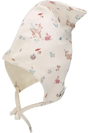 Sterntaler Baby Mädchen Häubchen Baby Häubchen Rehkitz Mütze - Baby Häubchen, Babymütze - aus Baumwolle mit Bindeband - beige, 37