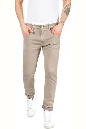 Replay Herren Jeans Anbass Slim-Fit Hyperflex Colour X-Lite mit Stretch, Braun , 32W / 34L