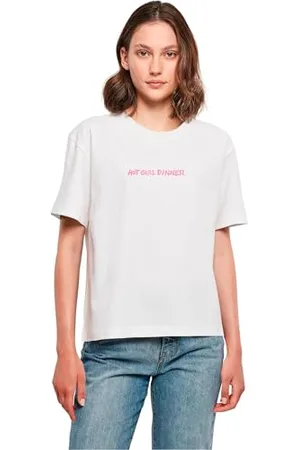 miss tee Damen Hot Girl Dinner Tee L White