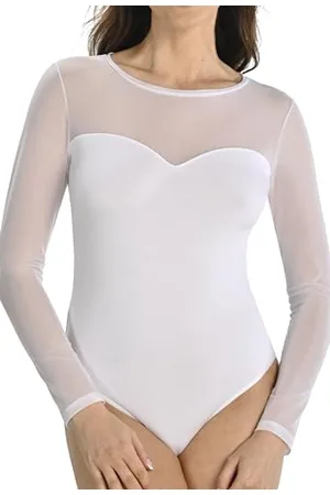 Teyli Damen Body Langarmr - Bodysuit women aus hochwertigem Material - Taillierte Bodys für Frauen - Damen dessous für den Alltag - Bodys damen M