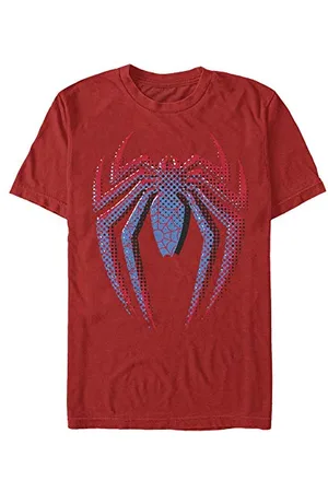 Marvel Unisex Spider-man Classic Layered Spiderman Logo Organic Short Sleeve T-shirt, , L