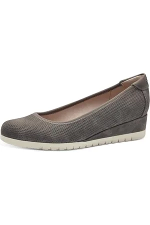 QS by s.Oliver Damen Wedge Pumps mit Keilabsatz Elegant, Grau , 40 EU