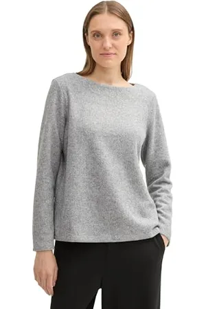 TOM TAILOR Damen RIPP Sweatshirt mit Knöpfen, , S