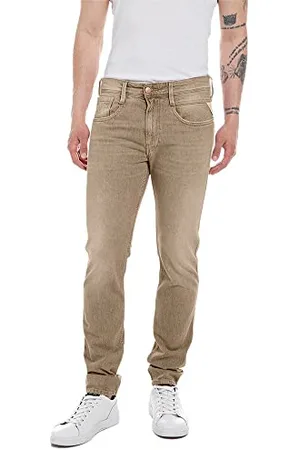 Replay Herren Jeans Anbass Slim-Fit, (Beige), 27W / 30L