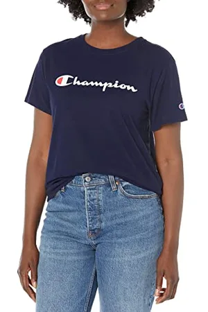Champion Damen, Classic Short Sleeve, Lightweight Tee for Women, Logo (Plus T-Shirt, , Klein