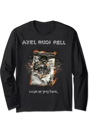 Axel Rudi Pell Game Of Sins Tour T-Shirt mit Schriftzug Langarmshirt