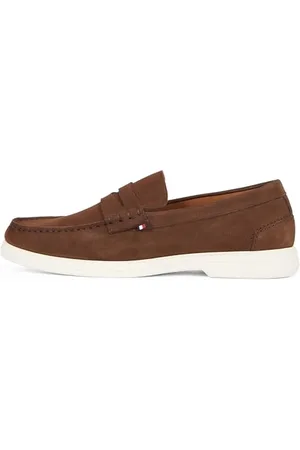 Tommy Hilfiger Herren Loafer Nubuck aus Leder, Braun (Legacy Brown), 45