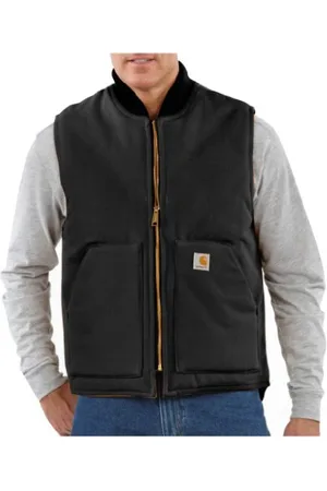 Carhartt Herren, Lockere, isolierte Weste aus festem Segelleinen mit geripptem Kragen, , 3XL