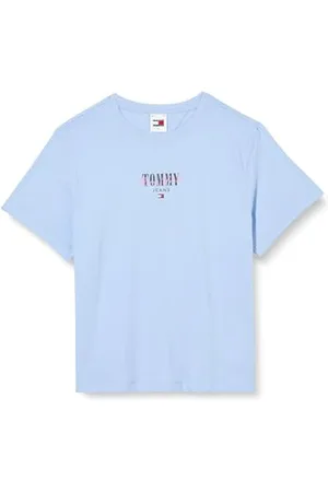 Tommy Hilfiger Damen T-Shirt Kurzarm Slim Rundhalsausschnitt, (Moderate Blue), XXS