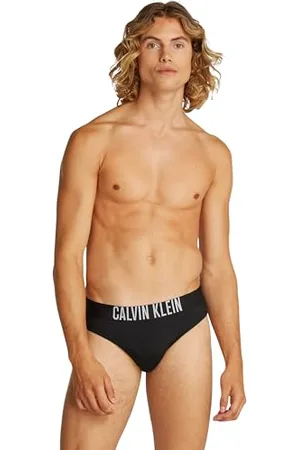 Calvin Klein Herren Badeslip Brief mit Logobund, Schwarz (Pvh Black), M