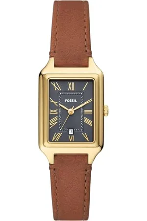 Fossil Damenuhr Raquel mit quarz/3-Zeiger datum Uhrwerk 23mm Gehäusegröße mit einem litehide™ Lederarmband ES5303