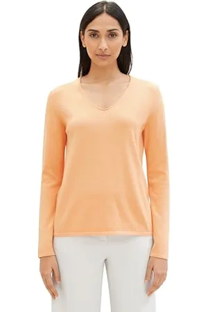 TOM TAILOR Damen Basic Strickpullover mit V-Ausschnitt, , XXS