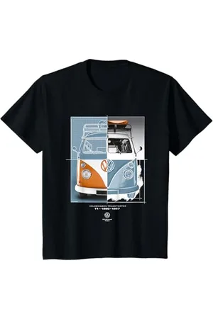 Volkswagen Kinder Transporter T1 Camper Blueprint Art für Kinder T-Shirt