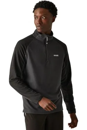 Regatta Herren Elson Ii Fleecejacke Fleece mit halbem Reißverschluss, Schwarz, XXL