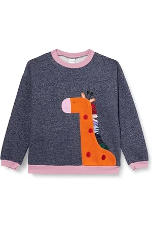 Green Cotton Unisex Hello Giraffe Sweatshirt, , 98 EU