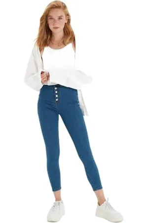 Trendyol Damen Basic High Waist Jegging Jeans, , 34