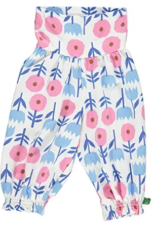 Green Cotton Baby Girls Poppy Flared Pants Jogger, , 74