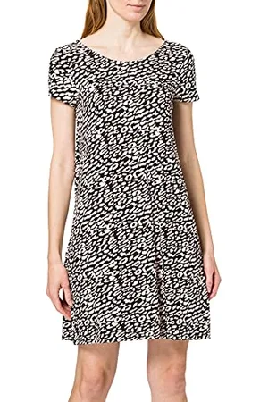 ONLY Damen Lockeres Shirtkleid Mini Basic Kurzarm Sommer Dress Rücken Ausschnitt Schnürung ONLBERA, Farben:Schwarz-3, Größe:S