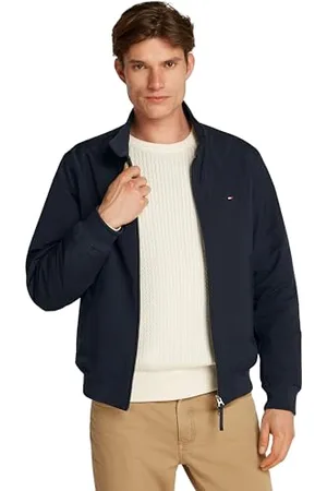Tommy Hilfiger Herren Windbreaker Jacke Harrington Wasserabweisend, Blau (Desert Sky), XL
