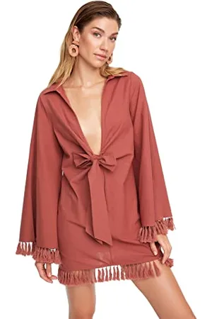 Trendyol Damen Women Relaxed Double-breasted Shirt Collar Woven entspannter zweireihiger Hemdkragen Gewebte Kimonos & Kaftane, , L