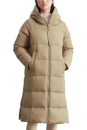 Marc O’ Polo Marc OߴPolo Damen Daunenmantel mit Stehkragen wasserabweisend, Beige (Soft Mocca), 44