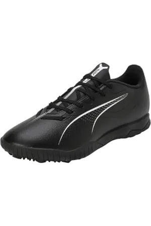 PUMA Unisex Ultra 5 Play TT Soccer Shoe, Black White, 37.5 EU