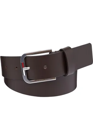 Tommy Hilfiger Herren Gürtel Austin aus Leder, (Dark Brown), 80 cm
