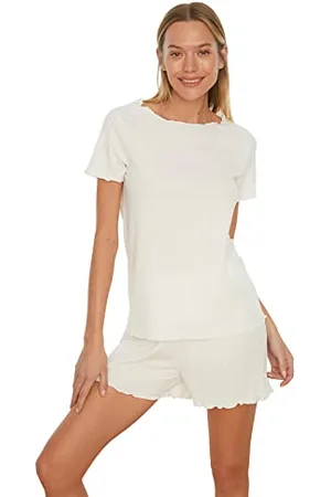 Trendyol Damen Camisole Gestricktes Pyjamas-kit Pajama Set, , L