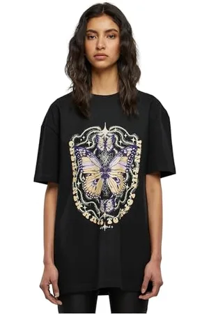 miss tee Damen Enjoy The New Oversize Boyfriend Tee S Black