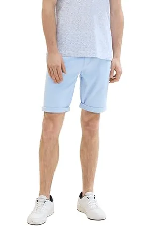 TOM TAILOR Herren Slim Fit Chino Shorts, washed out middle blue, 36