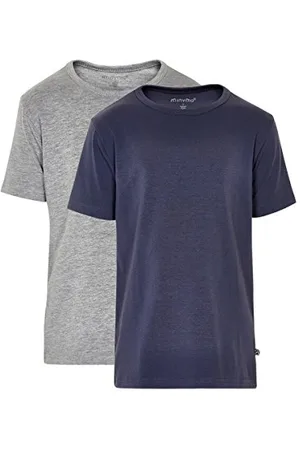 Minymo 2er Pack Baby Jungen T-Shirt, Kurzarm, Alter 9-12 Monate, Größe: 80, Farbe: und Grau, 3932