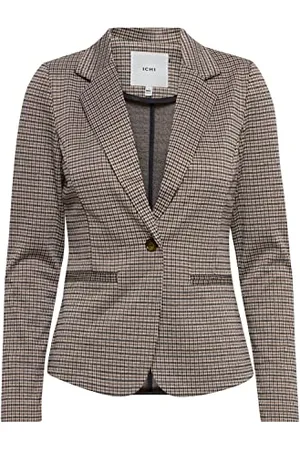 Ichi IHKATE Damen Blazer Kurzblazer Jacke mit Stretch und Reverskragen, Größe:M, Farbe: