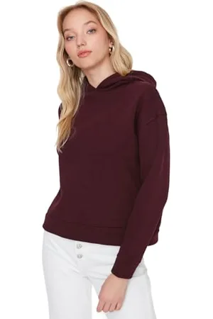 Trendyol Damen Kapuzensweatshirt, Einfarbig Sweatshirt, , XL EU