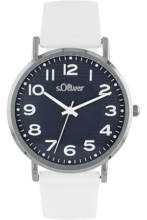 QS by s.Oliver Armbanduhr Damen Quarzuhr Analog, mit Silikon Armband, Silber, 3 bar Wasserdicht, Kommt in Uhren Geschenk Box