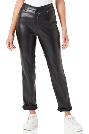 Noisy May Hose aus Kunstleder PU Coated Beschichtet High Waist Pants mit Reißverschluss NMANDY, Farben: ,Größe Damen:M/L30,Z - Länge L30/32/34/36/38:L30