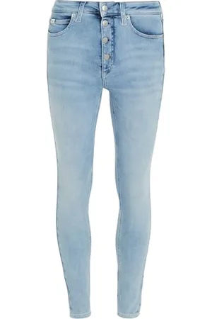 Calvin Klein Jeans Damen Jeans High Rise Super Skinny Ankle Skinny Fit, Blau (Denim Light), 30W