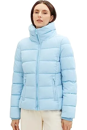 TOM TAILOR Damen 1037564 Steppjacke mit Stehkragen, 33749-light Cloudy Blue, XL
