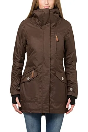 Berydale Damen Funktionsparka Jacke, Braun-gefütterter Winter Parka, XL
