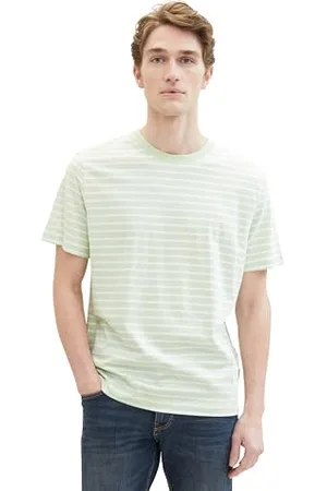 TOM TAILOR Herren Basic T-Shirt mit Streifen, , XXL