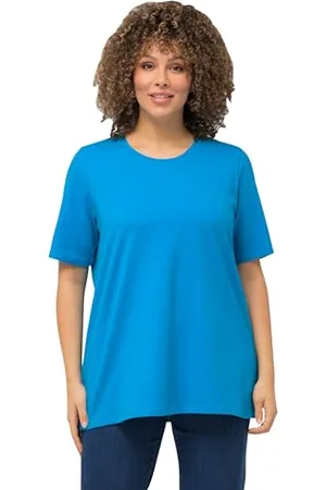 Ulla Popken Damen, A-Linie, Rundhalsausschnitt, Halbarm T-Shirt, , 58-60