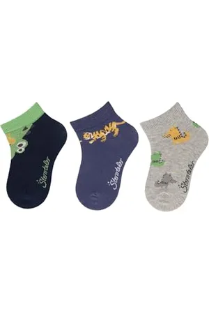 Sterntaler Kurz -Socken 3er Pack Tiere - kurze Babysocken für Jungen - Kurzsocken mit Motiven - Socken für Babys im Set - , 18
